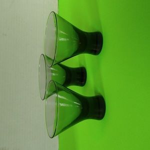 VGUC. Three Vintage Morgantown Normandy smoke charcoal martini glass.